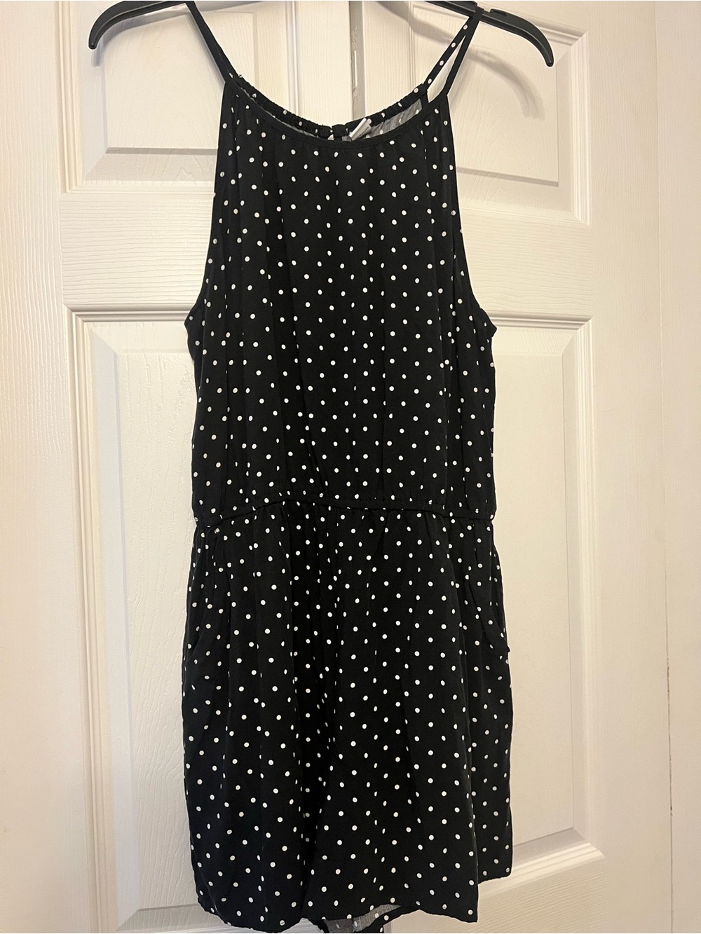 Black Polka Dot Sleeveless old navy romper- size medium